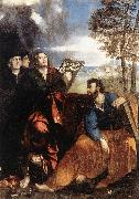 DOSSI, Dosso Sts John and Bartholomew with Donors ds oil painting reproduction
